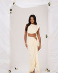 COLE WIRE DETAIL MAXI SKIRT IN BUTTER LEMON