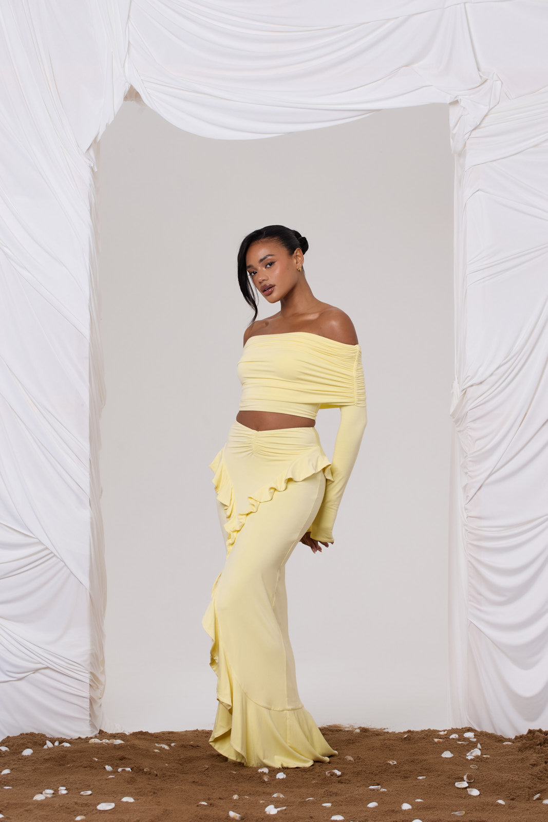 SARA MAXI SKIRT | LEMON