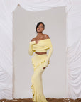 SARA LONG SLEEVE BARDOT TOP IN LEMON