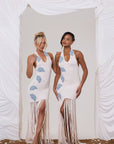 ANA CROCHET SHELL MAXI DRESS IN OFF WHITE