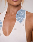 ANA CROCHET SHELL MAXI DRESS IN OFF WHITE