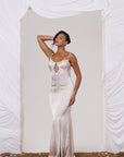 LENA SATIN MAXI IN CHAMPAGNE