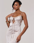 LENA SATIN MAXI IN CHAMPAGNE